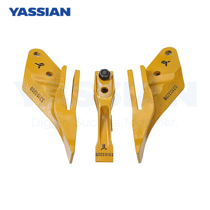 Types de dents d'excavatrice BSH-B501LR pour PC330 3 Pièces de remplacement des trous 