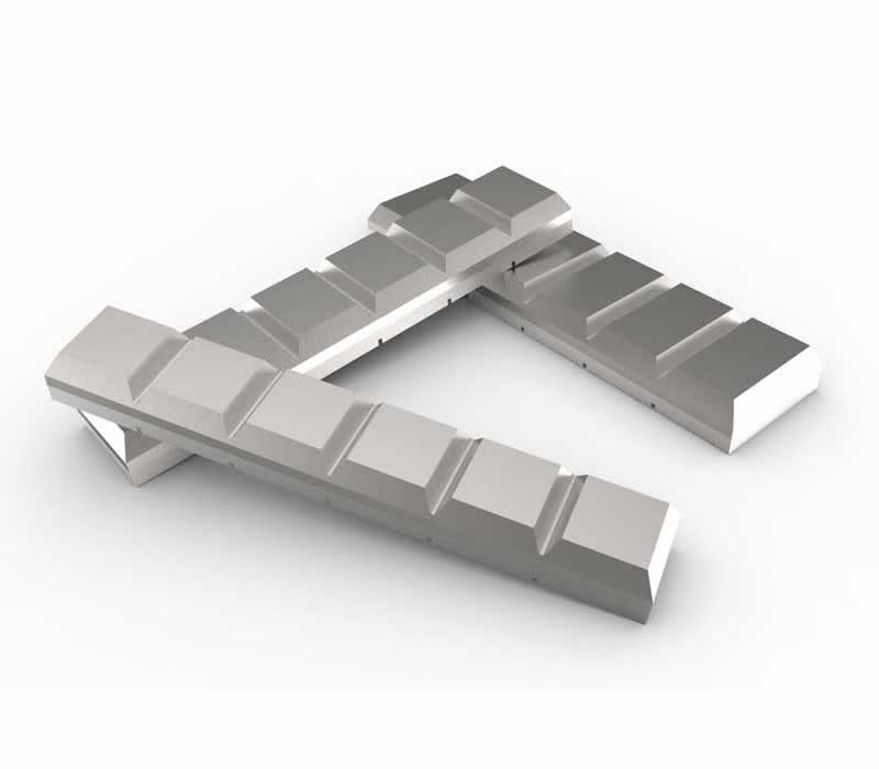 Blocs d'usure double dominal pour la protection d'usure et d'impact