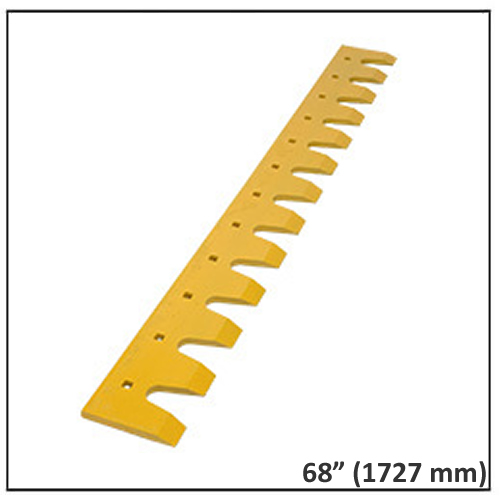 68 '(1727 mm) boulon sur le bord de coupe de seau dentelé